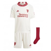 Camisa de Futebol Manchester United Anthony Martial #9 Equipamento Alternativo Infantil 2023-24 Manga Curta (+ Calças curtas)